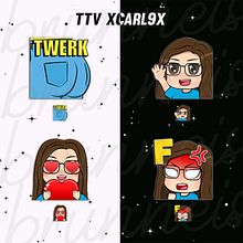 TTV Emotes. Creativit, Social Media, Traditional illustration, and Vector Illustration project by Laura Brunneis - 03.30.2020