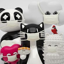Nuevos hábitos. 3D, Character Design, 3D Character Design, Digital Illustration, 3D Animation, and Digital Design project by Jaime Alvarez Sobreviela - 04.06.2020