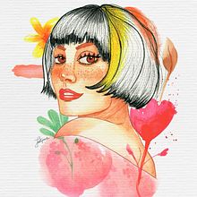 Meu projeto do curso: Retrato ilustrado em aquarela .  de juliane pahor - 04.06.2020