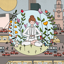The Urban Yoguini. Ilustração digital projeto de Claudia Pacheco - 07.04.2020