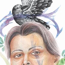 Retrato ilustrado en acuarela - Blanca Varela en Casa de cuervos. Un proyecto de Ilustración tradicional y Pintura a la acuarela de Roger Román De la Cruz - 07.04.2020