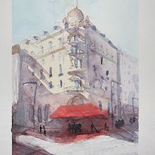 Banco central de Granada. Watercolor Painting project by Pablo Rosales Montes - 04.05.2020