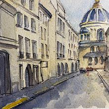 Rue Mazarine, Paris. Artistic Drawing, and Watercolor Painting project by rezza - 04.07.2020