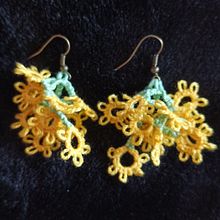 Joyas textiles. Encaje de frivolité. Pendientes. Arts, Crafts, Sewing, Jewelr, Design, DIY, and Fiber Arts project by Juana Trujillo - 04.07.2020