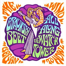 Sleeve and label art for "All Along the Watchtower" by Braunski Beet. Projekt z dziedziny  Pismo dekorac, jne, Trad, c i jna ilustracja użytkownika Marty Braun - 08.04.2020