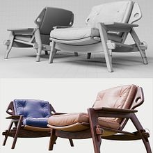 Benjamin Lounge Armchair. Un proyecto de 3D de arq_winder_flores - 08.04.2020