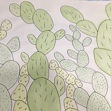 Paisaje de Nopales 🌵🌵. Watercolor Painting, Traditional illustration, L, and scape Architecture project by Pablo Cisneros - 02.08.2020