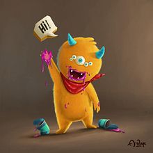 Little Foodie Monster. Projekt z dziedziny Ilustracje dla dzieci, Ilustracja c, frowa, Trad, c i jna ilustracja użytkownika Anvay Chavan - 13.05.2020