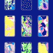 Wallpaper set . Graphic Design, and Traditional illustration project by Clara Briones Vedia - 04.09.2020
