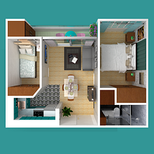 Mi Proyecto del curso: Iniciación al diseño de interiores /  Rediseño de mi departamento Hermoso proyecto muy agradecido. . Arsitektur Digital, Arsitektur Interior, Arahan Seni, Dan Desain Grafis proyek oleh Tulio Guerrero - 04.09.2020