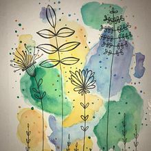 Acuarelas con inspiración en pinterest, sin formación previa. Un proyecto de Pintura a la acuarela de Sara Galeote - 02.02.2020