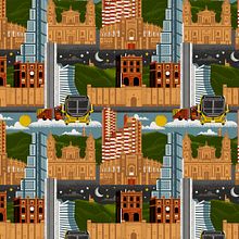 Patterns ilustrados de ciudades. Architectural Illustration project by German Parada Díaz - 04.09.2020