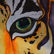 Wild eyes. Watercolor Painting project by Mélanie Rhéaume - 04.09.2020