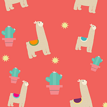 Llamas Background . Un proyecto de Dibujo digital, Ilustración tradicional e Ilustración vectorial de Alfonsina Muñoz Paganoni - 09.04.2020