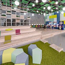 SketchUp e V-Ray- Escritório / Lounge. 3D Design, Interior Architecture, Design, Interior Design, Architectural Illustration, and 3D Modeling project by Guilherme Coblinski Tavares - 02.10.2019