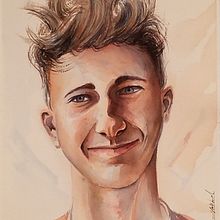 Mi Proyecto del curso: Retrato artístico en acuarela. Un proyecto de Pintura a la acuarela de Sergio - 10.04.2020
