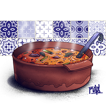 Pota de Cocido. Un proyecto de Dibujo, Ilustración tradicional e Ilustración digital de Rojo Martínez - 10.04.2020