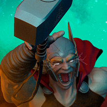 thor el dios del trueno - fanart. Un progetto di 3D, Progettazione 3D, Scultura e Modellazione 3D di Sebastian Parra Aragon - 10.04.2020