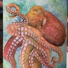Applied to Octopus. Un proyecto de Pintura a la acuarela de whitney.hoiberg - 25.04.2020