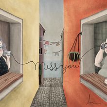 I Miss You. Traditional illustration, Digital Illustration, and Children's Illustration project by Adrian Vazquez - 04.09.2020