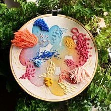 My project in Embroidery and Watercolor Basic Techniques course . Broderie de Sydney Mann - 04.12.2020
