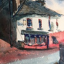 A French building in an Irish town.. Un proyecto de Pintura a la acuarela de Sebastian Thommen - 12.04.2020