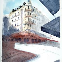 París, un 12 d'Abril de 2020: Dibujo arquitectónico con acuarela y tinta . % MARIA MEZQUITA VIDAL tarafından hazırlanan Mimarlık, Ve Sokak Sanatı projesi - 04.12.2020