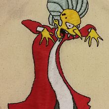 Mrs Burns como Dracula . Embroider project by Esther AB - 10.09.2019