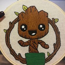 Baby Groot. Embroider project by Esther AB - 04.04.2020