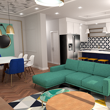 Mi Proyecto del curso: Iniciación al diseño de interiores Titulo "Familia Joven". Un proyecto de 3D, Arquitectura, Arquitectura interior, Creatividad, Decoración de interiores, Diseño de interiores, Interiorismo y Modelado 3D de Odris Osorio Barrios - 13.04.2020