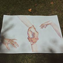 Manos acuarela. Un proyecto de Bellas Artes, Dibujo artístico, Dibujo realista y Pintura a la acuarela de franciscamaureira - 13.04.2020