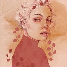 Mi Proyecto del curso: Técnicas de ilustración con acuarela digital. Projekt z dziedziny  R, sunek art, st, czn, Portret, R, sunek c, frow i Malowanie akwarelą użytkownika pepablackman - 14.04.2020