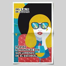 Cartel ganador para las fiestas patronales de San Lorenzo de El Escorial 2018. Un proyecto de Diseño gráfico e Ilustración tradicional de Ana Capdepón - 09.08.2018