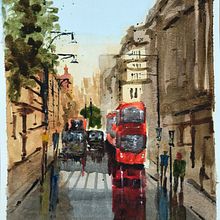 My project in Urban Landscapes in Watercolor course. Un proyecto de Pintura a la acuarela de Richard France - 14.04.2020