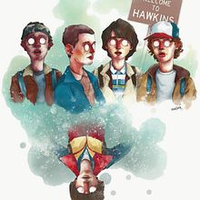 WELCOME TO HAWKINS. Fine Arts, Pencil Drawing, Digital Drawing, Character Design, Traditional illustration, and Watercolor Painting project by max@ndr - 04.14.2020