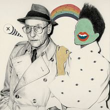"Sueños en una tarde de primavera". Dibujo de William Burroughs en grafito y técnica mixta digital.. Un proyecto de Bellas Artes, Ilustración tradicional e Ilustración digital de Patricia Escalante - 14.04.2020