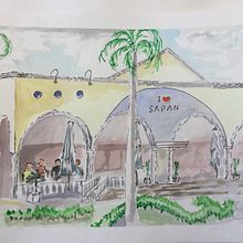 My project in Architectural Sketching with Watercolor and Ink course. Acr, lic Painting, and Watercolor Painting project by E. Jane Turnbull - 04.15.2020