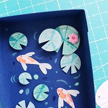 A little pond I made in paper :). Traditional illustration, and Paper Craft project by Eléonore Zicler - 04.15.2020