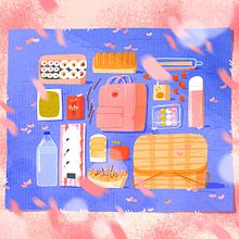 Hanami picnic. Traditional illustration project by Cris Tamay - 03.16.2020
