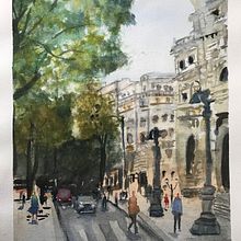 Mi Proyecto del curso: Paisajes urbanos en acuarela. Fine Arts, Watercolor Painting, and Architectural Illustration project by Patricia Rodriguez - 04.18.2020