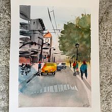 My project in Urban Landscapes in Watercolor course. Watercolor Painting project by Jane Carla Yu Baumeister - 04.16.2020