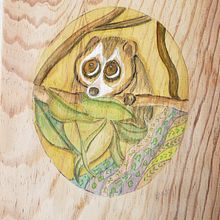 Mi Proyecto del curso: Acuarela sobre madera- LA CURIOSIDAD. Un proyecto de Pintura a la acuarela de rossanadeestrada - 24.04.2020