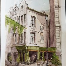 Brussels café. Projekt z dziedziny Malowanie akwarelą użytkownika Max Hoche - 16.04.2020