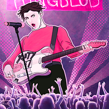 Yungblud. Proyecto del curso: Ilustración vectorial: más volumen y rock and roll. Poster Design, Traditional illustration, Digital Illustration, and Vector Illustration project by Rebeca Tenorio - 04.12.2020