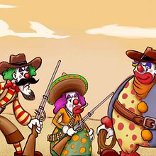 Os 3 palhaços do velho oeste.. Un proyecto de Ilustración tradicional de Well Gama - 17.04.2020