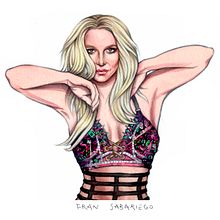 Britney Spears Piece Of Me Tour. Un proyecto de Dibujo de Retrato, Diseño de carteles, Ilustración tradicional y Pintura a la acuarela de Fran Sabariego - 14.07.2017