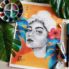 Mi Proyecto del curso: Retrato con lápiz, técnicas de color y Photoshop. Traditional illustration project by Mary Orsini - 04.17.2020