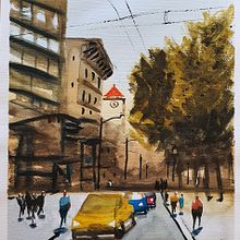 Mi Proyecto del curso: Paisajes urbanos en acuarela. Un proyecto de Arte urbano de Marysol Dieguez - 18.04.2020