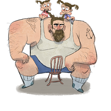 Angry dad Ein Projekt aus dem Bereich Animation, Animation von Figuren, Comic, Concept Art, Kunstleitung, Design von Figuren, Traditionelle Illustration, Digitale Illustration und Kinderillustration von René Efraín Velázquez Tenreiro - 19.04.2020