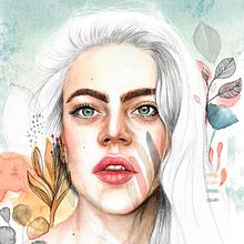 Mi Proyecto del curso: Retrato ilustrado en acuarela. Traditional illustration, and Digital Illustration project by Mary Orsini - 04.19.2020